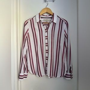 LOFT Striped Button Down Shirt